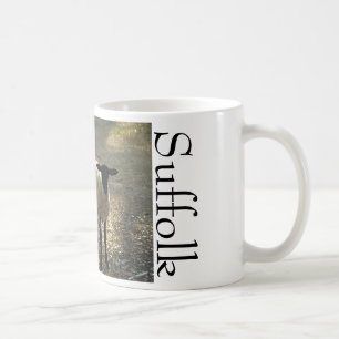 Suffolkfår i solljus kaffemugg