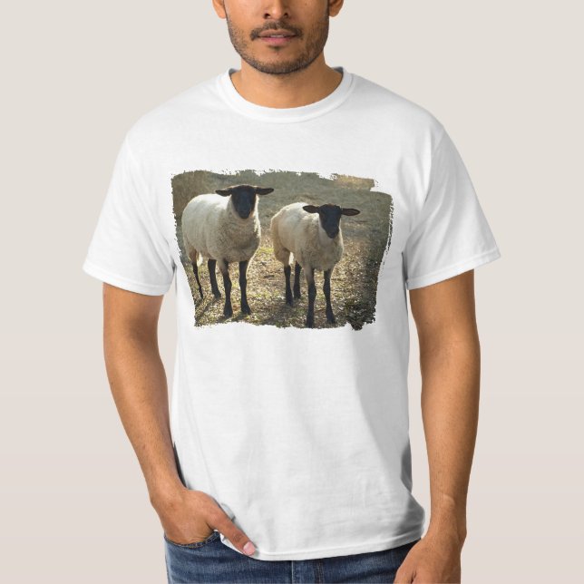 Suffolkfårherdabrevet betar eller Barnyardplatsen Tee Shirt (Framsida)