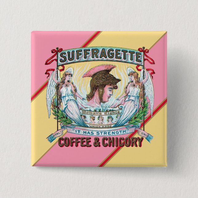 Suffragett-kaffe och cikoriarot knapp (Framsida)
