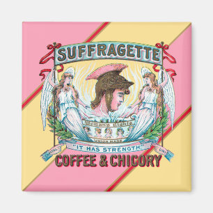 Suffragett-kaffe och cikoriarot magnet
