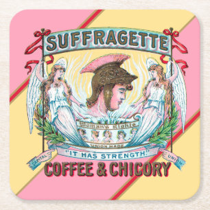 Suffragett-kaffe och cikoriarot underlägg papper kvadrat