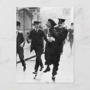 Suffragette Emmeline Pankhurst arresterades 1914 Vykort