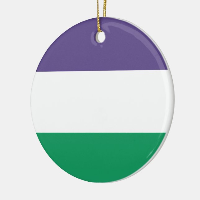 Suffragette Flagga Julgransprydnad Keramik (Vänster)
