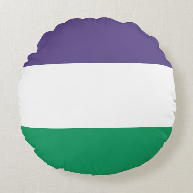 Suffragette Flagga Rund Kudde (Framsidan)