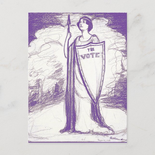 Suffragette Illustration av Nina Allender Vykort (Framsida)