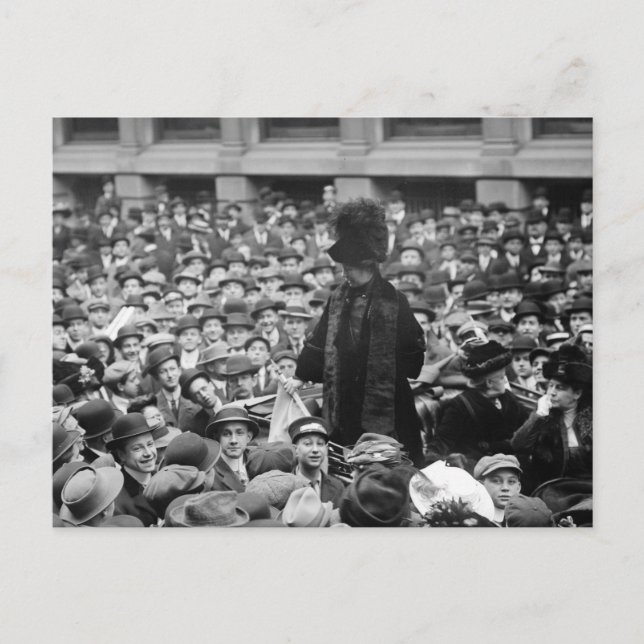 Suffragette träffar gatan: tidigt 1910-talet vykort (Framsida)