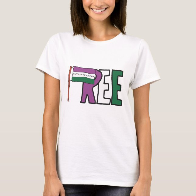 Suffragetteflagga T Shirt (Framsida)