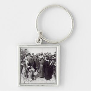 Suffragettes i Hastings, 1908 Fyrkantig Silverfärgad Nyckelring