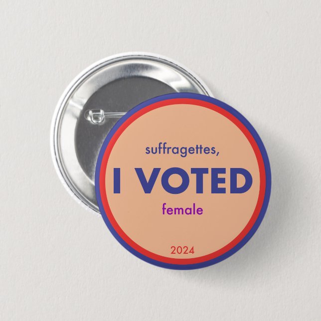 Suffragettes I Votering Button Knapp (Framsida & baksida)