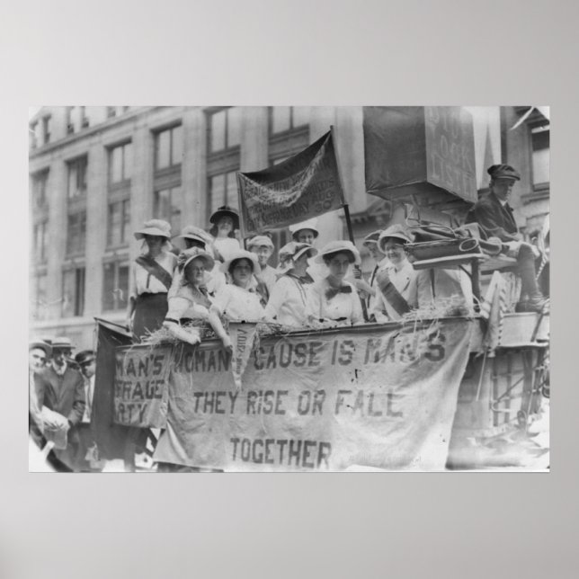 Suffragettes Riding a Flyt Poster (Framsidan)