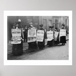 Suffragettes röstar för kvinnor, London Poster