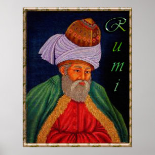 Sufi Mystic Porträtt of Mevlana - Rumi Poster