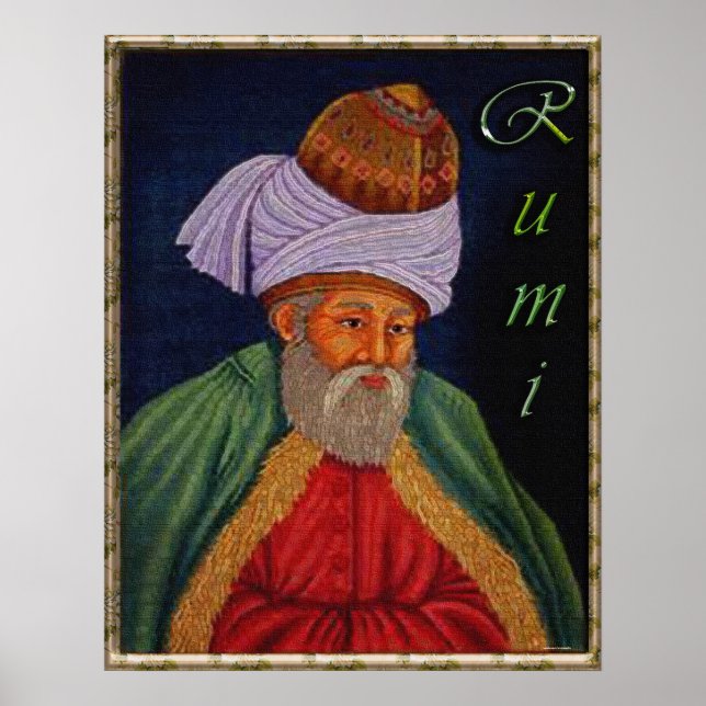 Sufi Mystic Porträtt of Mevlana - Rumi Poster (Framsidan)