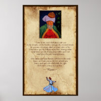 Sufi Mystic Wisdom by Rumi on Parchment BG
