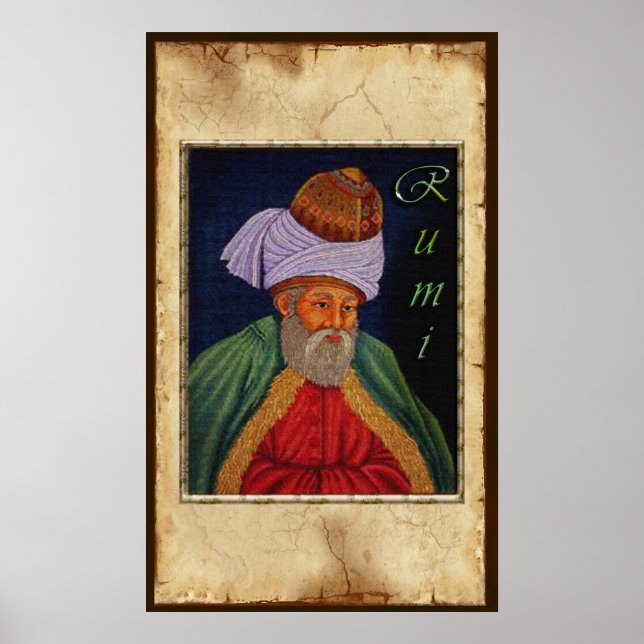 Sufi Mystic Wisdom by Rumi on Parchment BG Poster (Framsidan)
