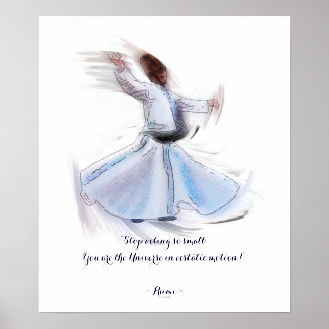 Sufi Wisdom by Rumi & Whirling Dervish Poster (Framsidan)