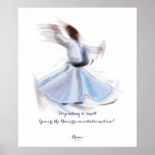 Sufi Wisdom by Rumi & Whirling Dervish Poster