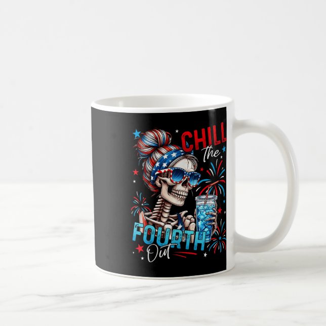 Sug den fjärde juli skojig skelett kille kaffemugg (Höger)