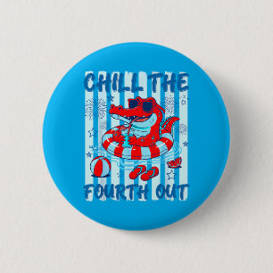 Sug den fjärde roligt patriotisk alligator 4:e knapp