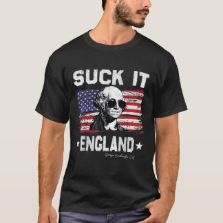 Sug det England Roligt 4 juli George Washingto T Shirt