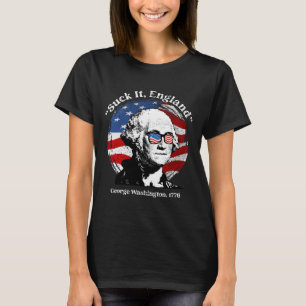 Sug det England Roligt George Washington Usa Flagg T Shirt