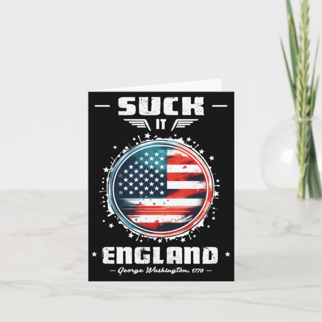 Sug England Roligt 4 juli Grundlagsfader Kort (Framsida)