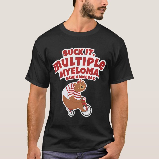 Sug it Många Myeloma Bear T Shirt (Framsida)