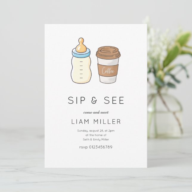 Sug och se baby shower Minimalistisk baby shower Inbjudningar (Stående Fram)