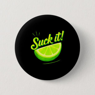 Sug på den gröna limecitron kärlek rolig mexikansk knapp