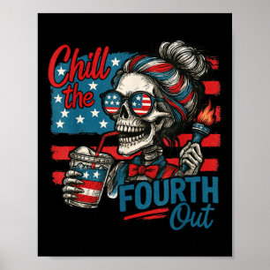 Sug på fjärde juli skelett rolig patriotisk 4 juli poster