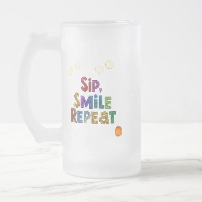 Sug, Smaka, Upprepa - Frostad Glas Mugg 16 oz (Vänster)