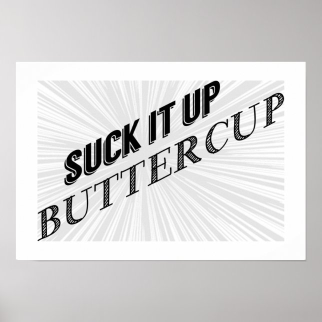 Sug upp Butterkoppetypgrafi Poster (Framsidan)
