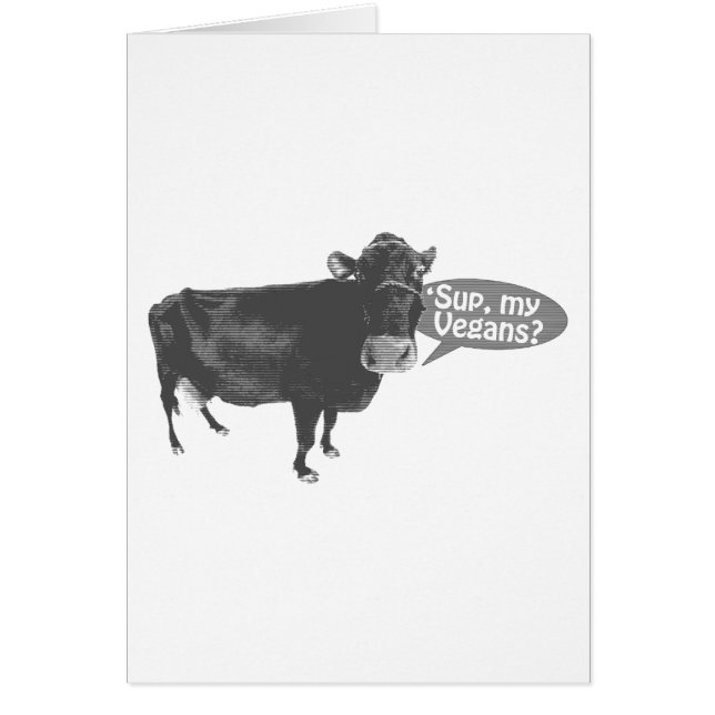 "Suga mina vegans Hälsningskort (Framsidan)