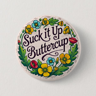 Suga upp muskelblommor, retrobuttercups knapp