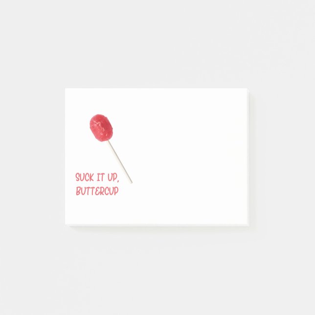 Suga upp muskon med Red Lollipop Post-it Block (Framsida)