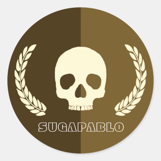 Sugapablo Stickers Runt Klistermärke (Framsida)