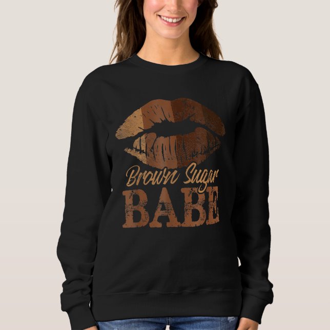 Sugar Babe Brown Proud Black Women Melanin Lips Gi T Shirt (Framsida)
