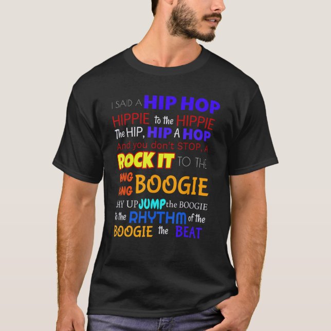 Sugar Backe Gang Rappers Delight Lyrics Shirt Färg T Shirt (Framsida)