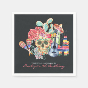 Sugar Döskallars Día de los Muertos Theme Pappersservett