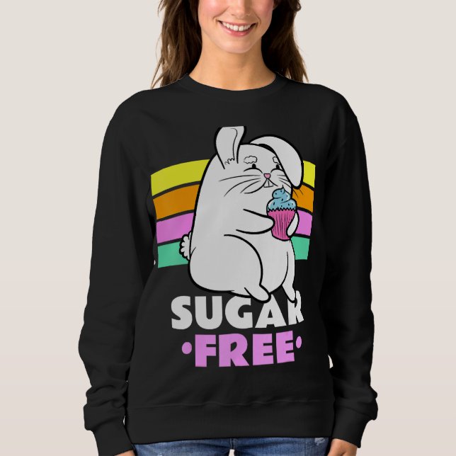 Sugar Free Bunny Rabbit Resistent a Cupcoa T Shirt (Framsida)