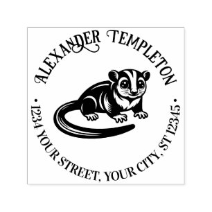 Sugar Glider Australien Namn Returadress #1P Självfärgande Stämpel
