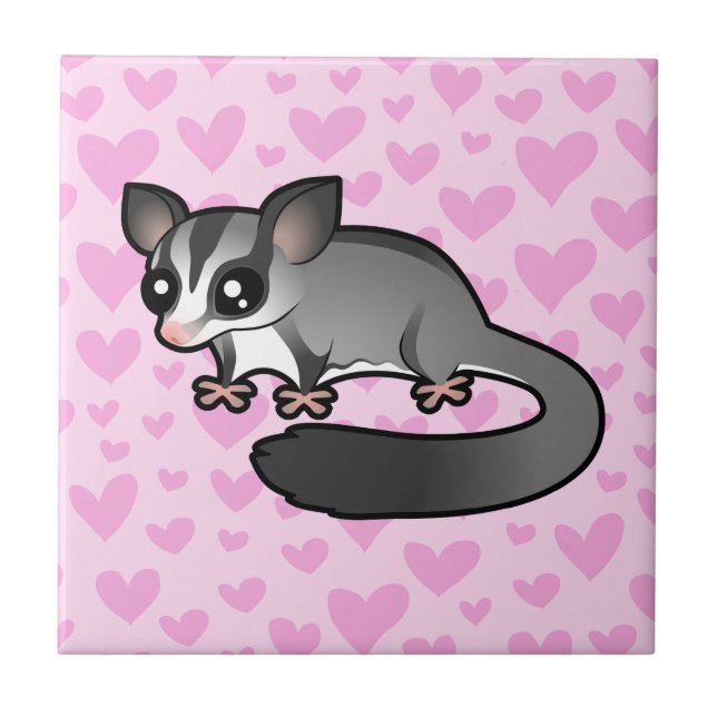 Sugar Glider Kärlek Kakelplatta (Framsidan)