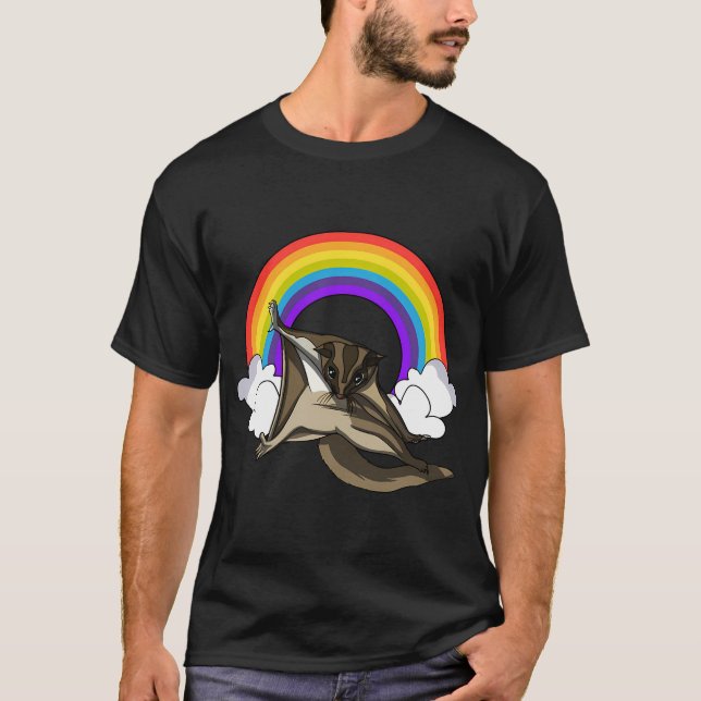 Sugar Glider Regnbåge T Shirt (Framsida)