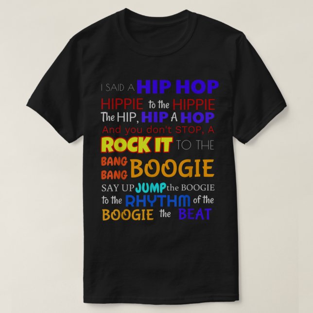Sugar Hill Gang Rappers Delight Lyrics Shirt Color T (Design framsida)