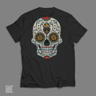Sugar Kärlek Skull Dia de Los Muertos Day of Dead T Shirt