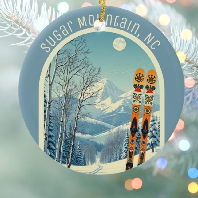 Sugar Mountain North Carolina ski souvenir  Julgransprydnad Keramik (Skapare uppladdad)