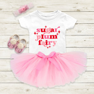 Sugar Plum Fairy Typografi Konst Personlig Rosa T Shirt