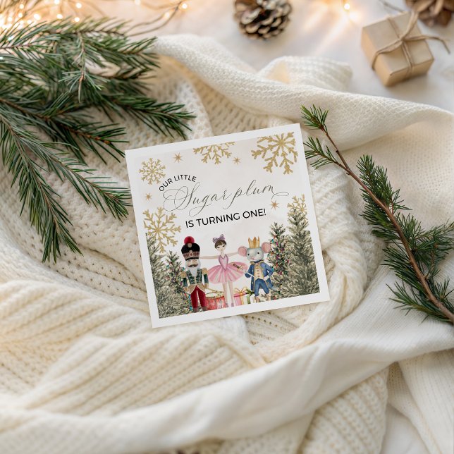 Sugar Plum Nutcracker Party Napkin Pappersservett (Skapare uppladdad)