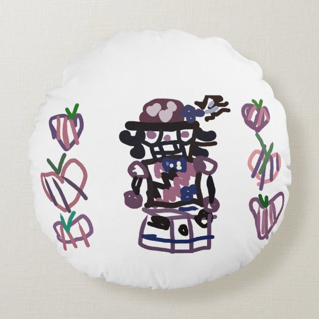 Sugar plum nutcracker rund kudde (Framsidan)