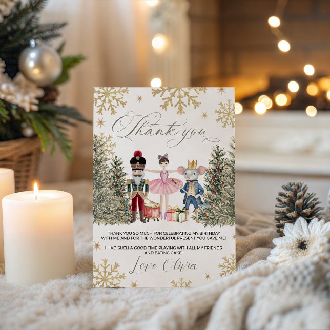 Sugar Plum Nutcracker Thank You Card Inbjudningar (Skapare uppladdad)